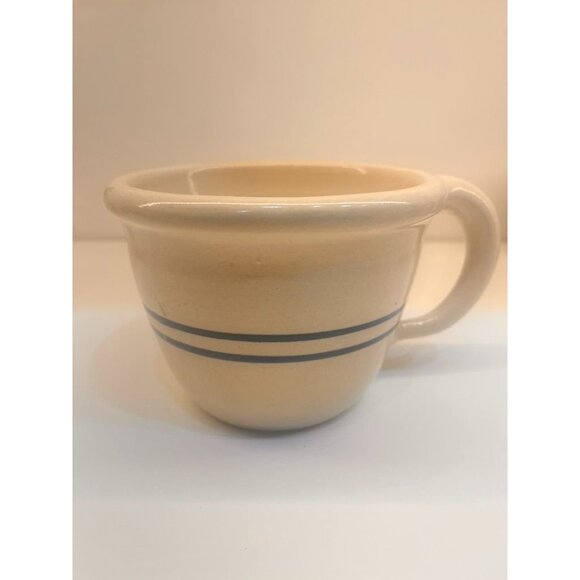 Martinez Texas Pottery Heritage Stripe Big Soup/Cereal Bowl Beige Blue Homespun - Picture 1 of 3